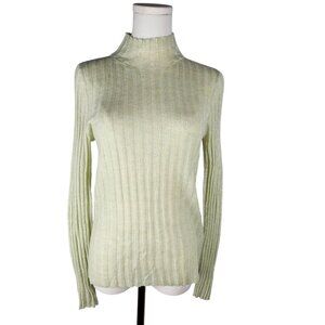 NEW! Madewell Alpaca Blend Mockneck Sweater Heather Jade Slim Fit Soft